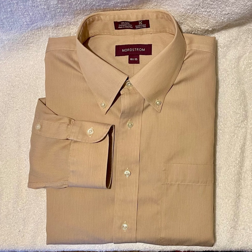 Nordstrom Smartcare Wrinkle Free Dress Shirt Large 16.5 35